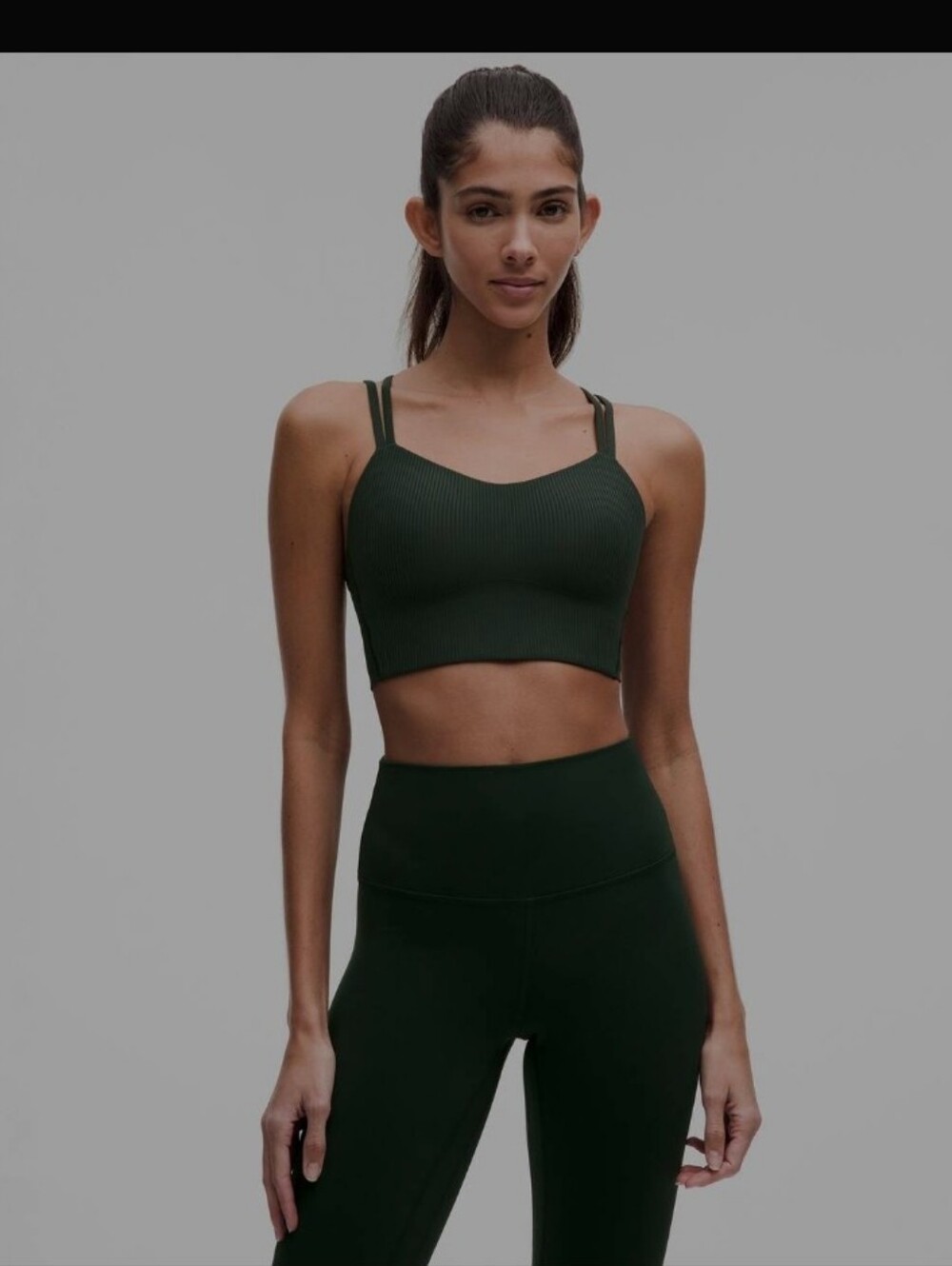 Lululemon Like a Cloud Longline Bra B/C *ribbed Rainforest Green 10